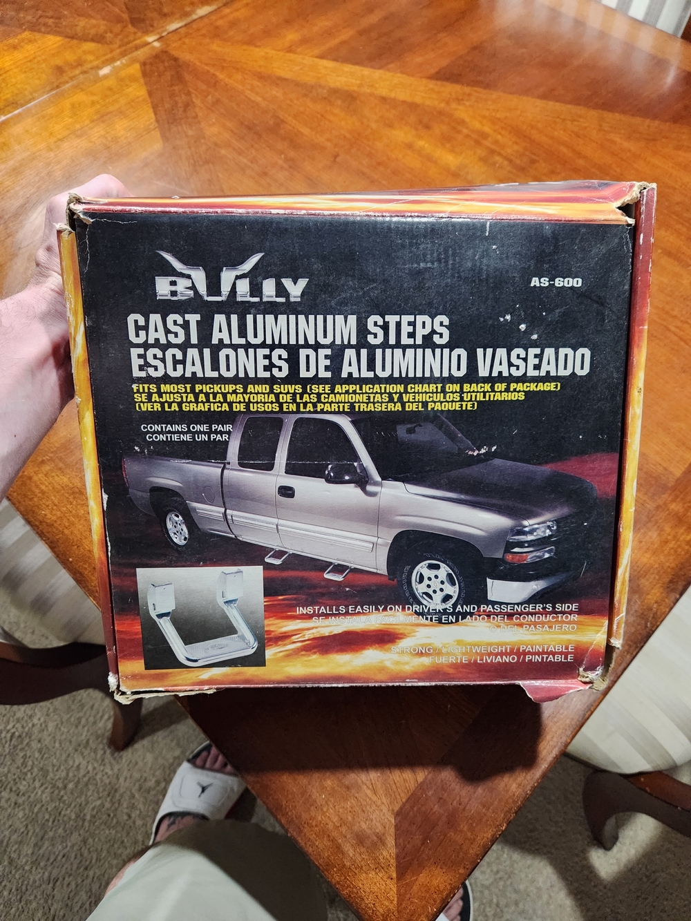 New Bully Cast Aluminum Truck Steps - Silver 1 Set